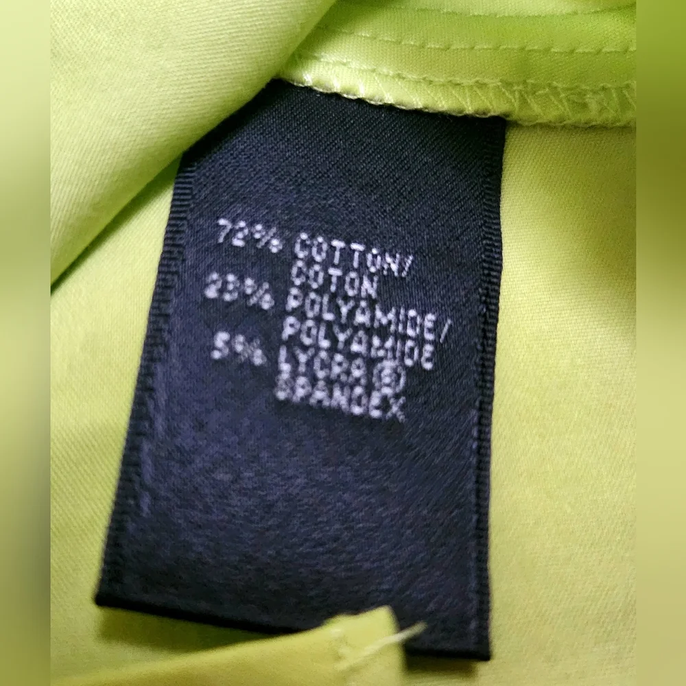 Lafayette 148 Blouse Top Sz 6 Georgina Sleeveless Button Up Ruched Neon Green - Picture 8 of 8